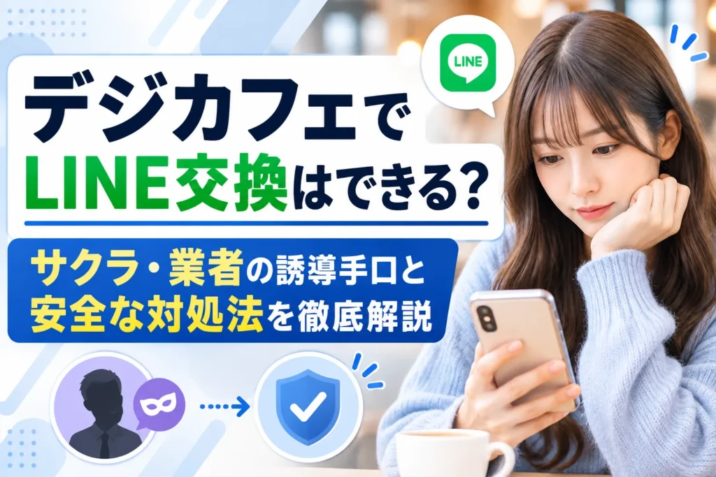 デジカフェでLINE交換はできる？サクラ・業者の誘導手口と安全な対処法を徹底解説