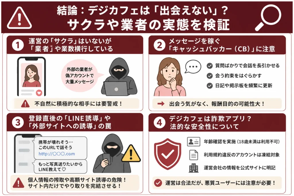 結論：デジカフェは「出会えない」？サクラや業者の実態を検証