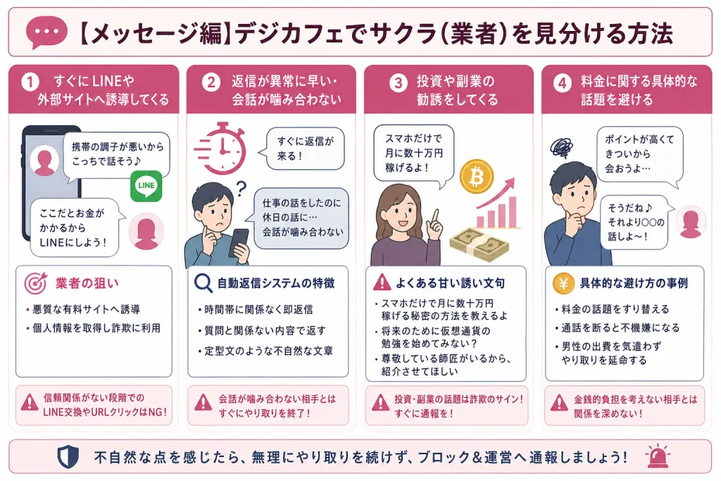 【メッセージ編】デジカフェでサクラ（業者）を見分ける方法