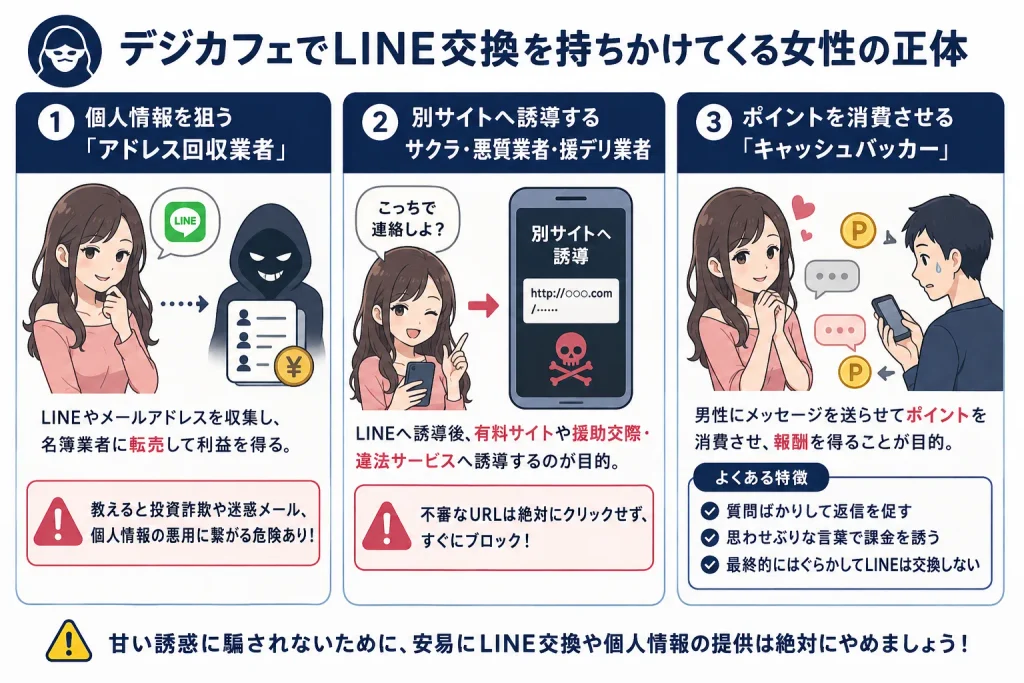 デジカフェでLINE交換を持ちかけてくる女性の正体