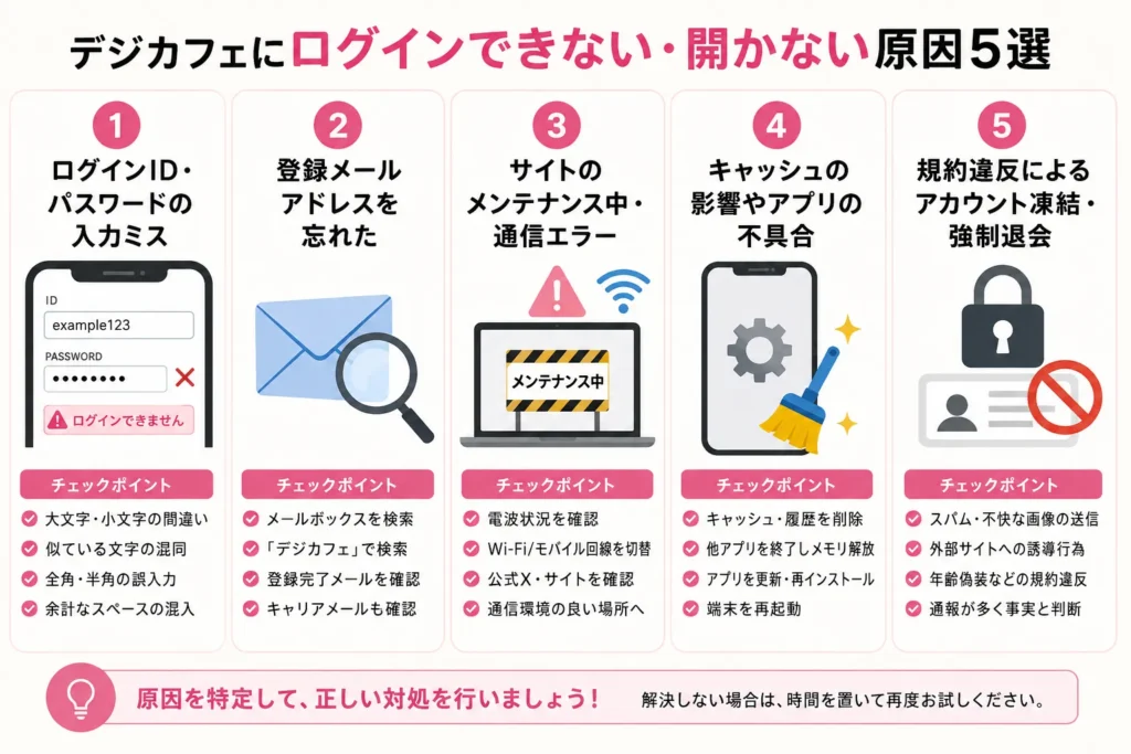 デジカフェにログインできない時の対処法・解決策