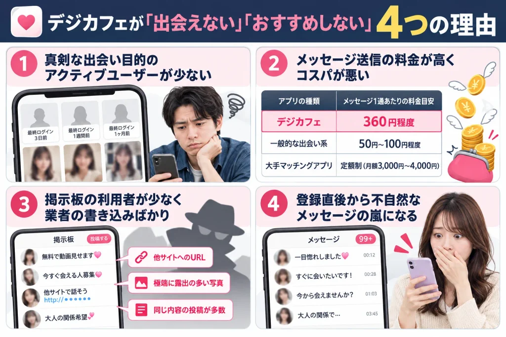 デジカフェが「出会えない」「おすすめしない」4つの理由