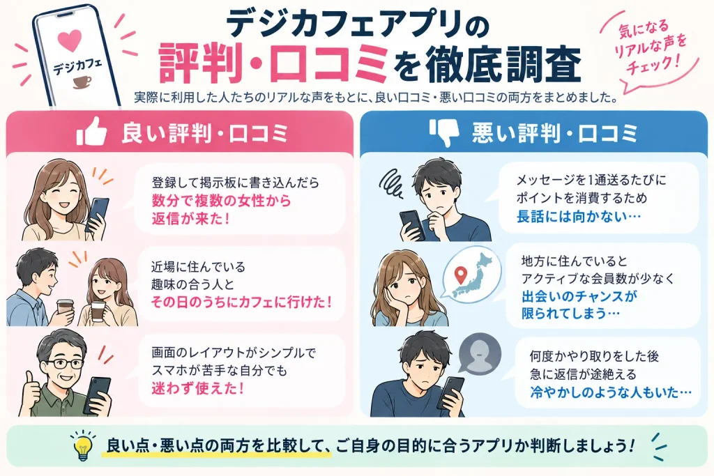 デジカフェアプリの評判・口コミを徹底調査