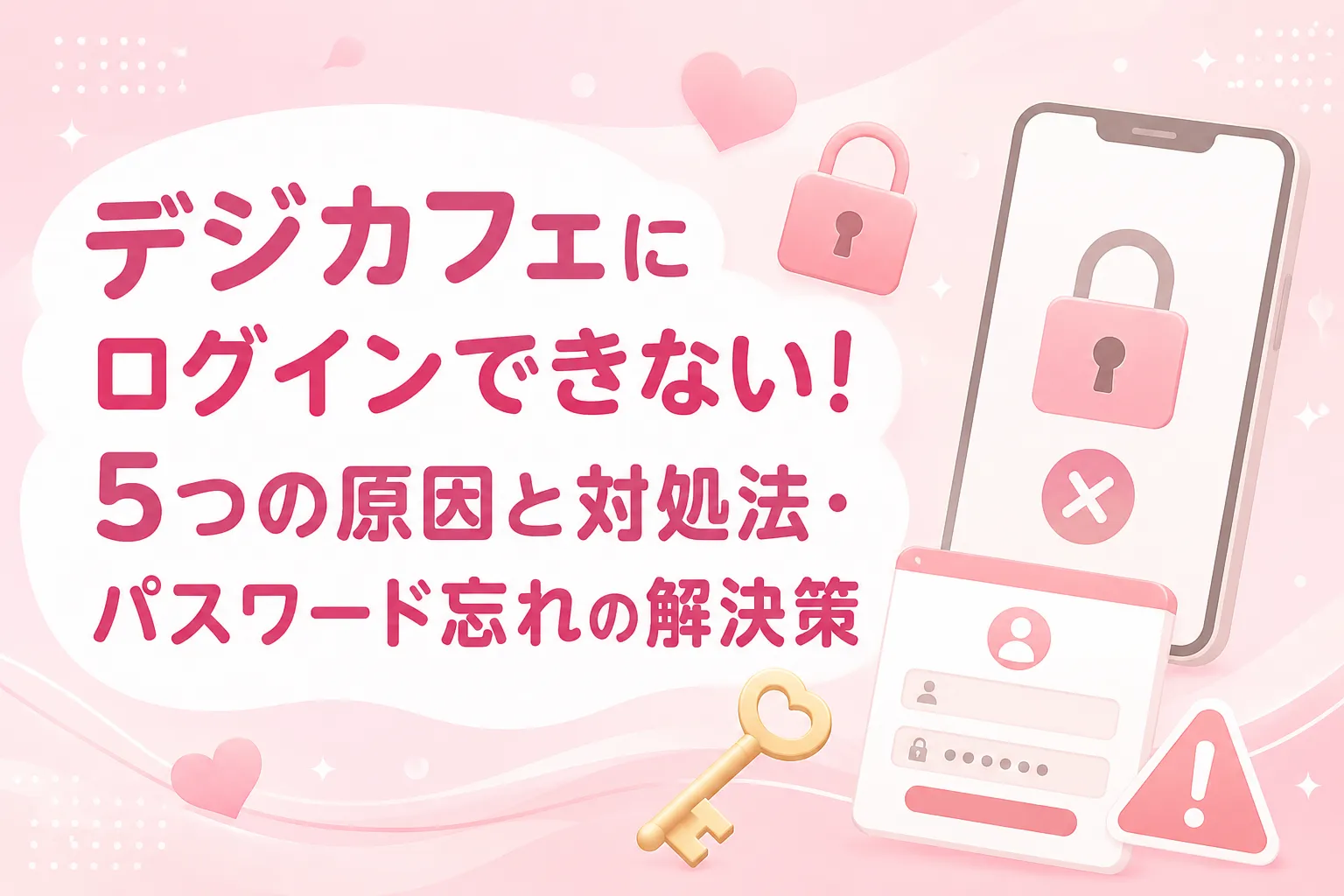 デジカフェにログインできない！5つの原因と対処法・パスワード忘れの解決策