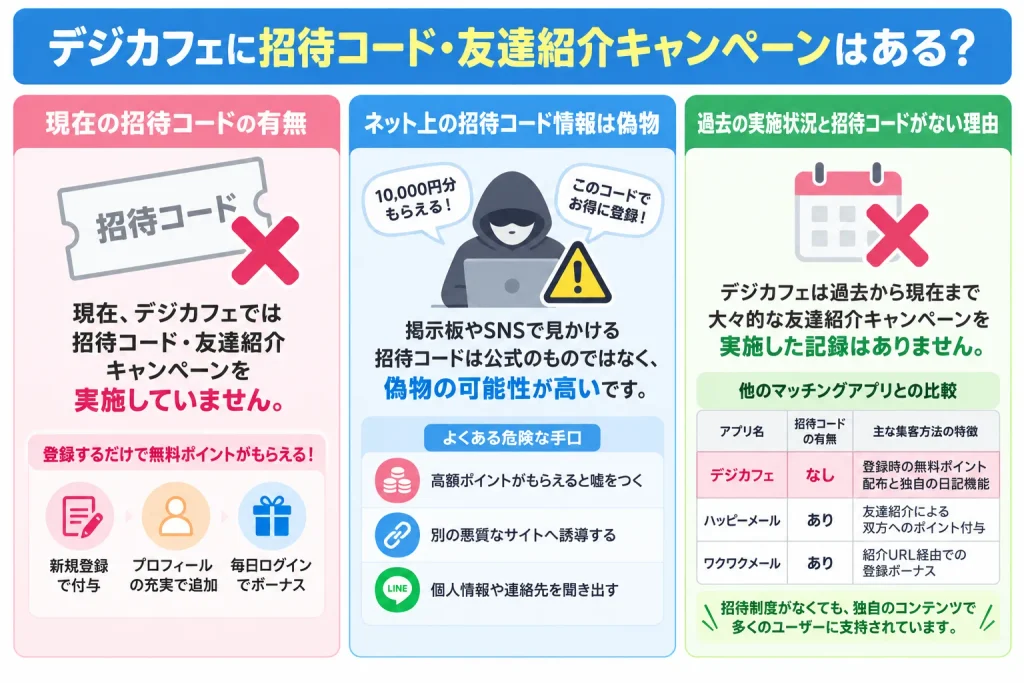 デジカフェに招待コード・友達紹介キャンペーンはある？