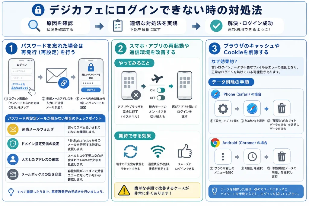 デジカフェにログインできない時の対処法