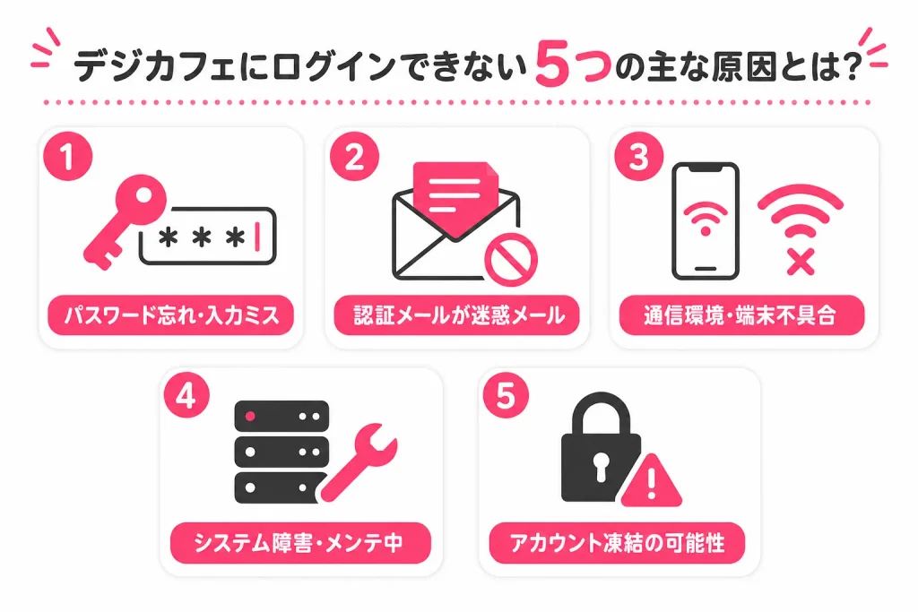 デジカフェにログインできない5つの主な原因とは？