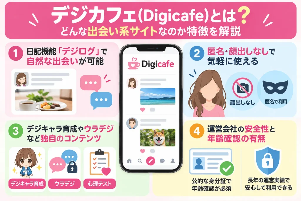 デジカフェ（Digicafe）とは？どんな出会い系サイトなのか特徴を解説